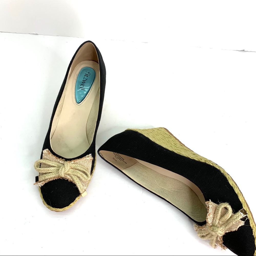 FITZWELL Casual Summer Black Canvas and Jute Espadrilles, 9.5M - Picture 9 of 10